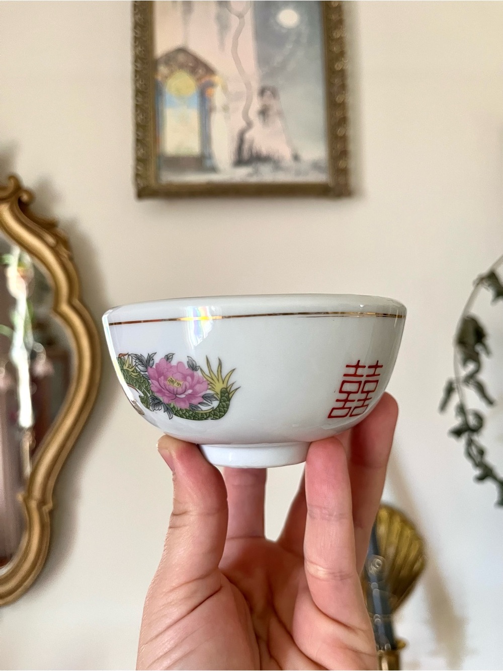 Pair of Vintage Porcelain Chinese Rice Bowls